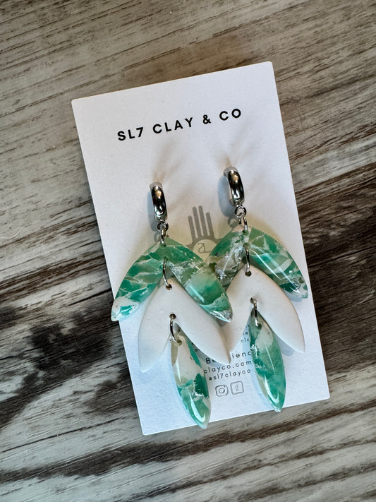 Green and white dangle